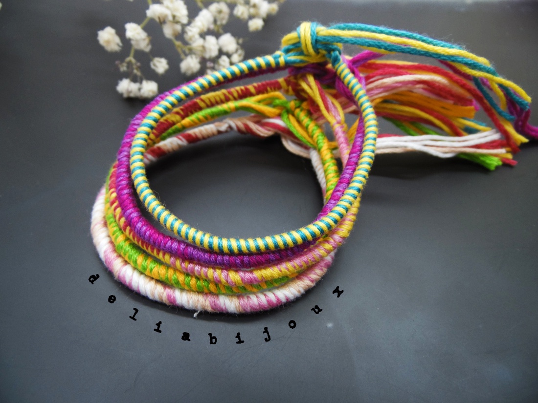 Set Brățări Prieteniei Handmade � 5 Brățări Colorate din Ață de Bumbac (cod1102) - bijuterii - brățări - brățări împletite - Artynos.ro