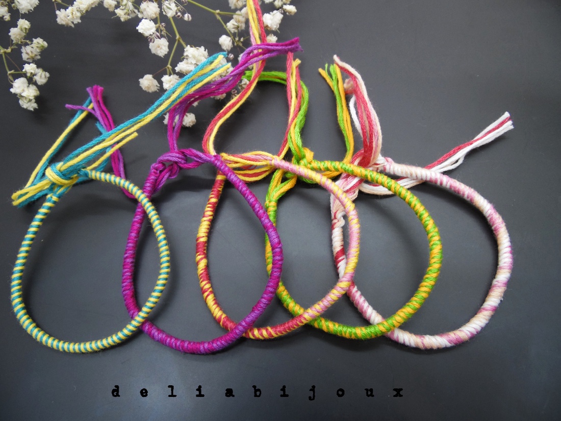 Set Brățări Prieteniei Handmade � 5 Brățări Colorate din Ață de Bumbac (cod1102) - bijuterii - brățări - brățări împletite - Artynos.ro