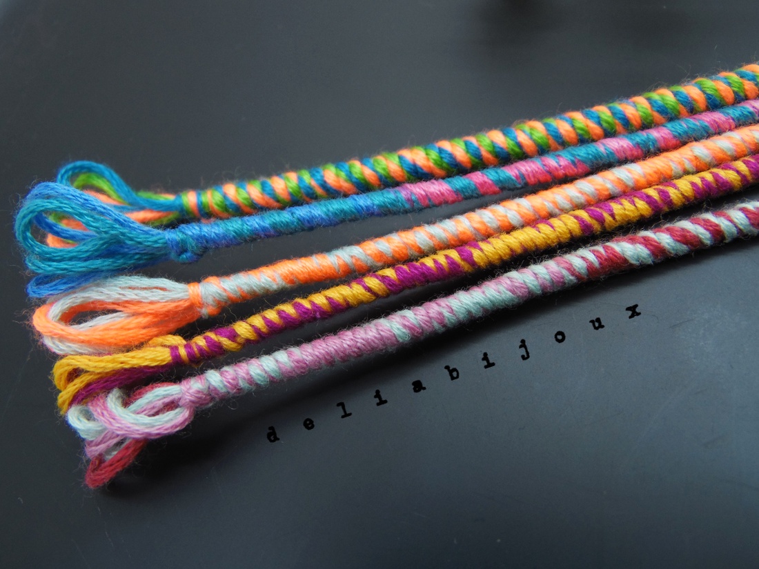 Set Brățări Prieteniei Handmade � 5 Brățări Colorate din Ață de Bumbac (cod1099) - bijuterii - brățări - brățări împletite - Artynos.ro