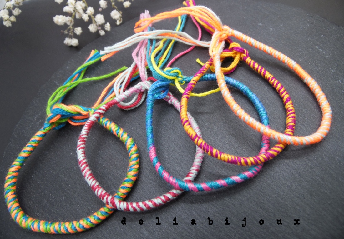 Set Brățări Prieteniei Handmade � 5 Brățări Colorate din Ață de Bumbac (cod1099) - bijuterii - brățări - brățări împletite - Artynos.ro