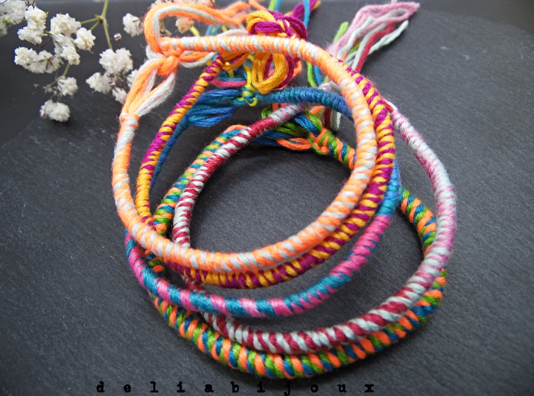 Set Brățări Prieteniei Handmade � 5 Brățări Colorate din Ață de Bumbac (cod1099) - bijuterii - brățări - brățări împletite - Artynos.ro