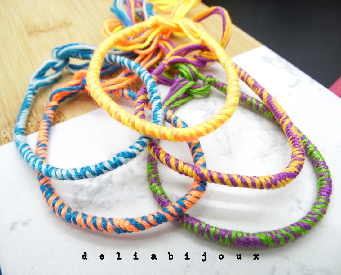 Set Brățări Prieteniei Handmade � 5 Brățări Colorate din Ață de Bumbac (cod1081) - bijuterii - brățări - brățări împletite - Artynos.ro
