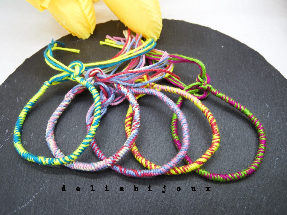Set Brățări Prieteniei Handmade � 5 Brățări Colorate din Ață de Bumbac (cod1080) - bijuterii - brățări - brățări împletite - Artynos.ro