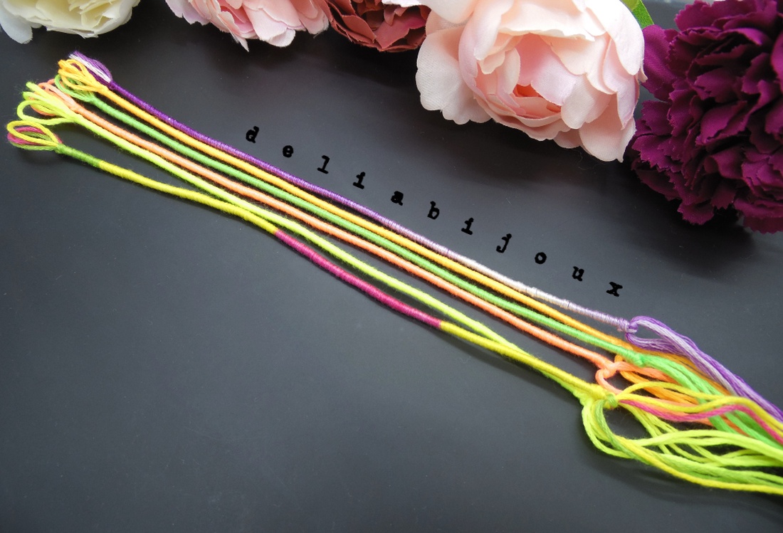 Set Brățări Prieteniei Handmade � 5 Brățări Colorate din Ață de Bumbac (cod946) - bijuterii - brățări - brățări împletite - Artynos.ro