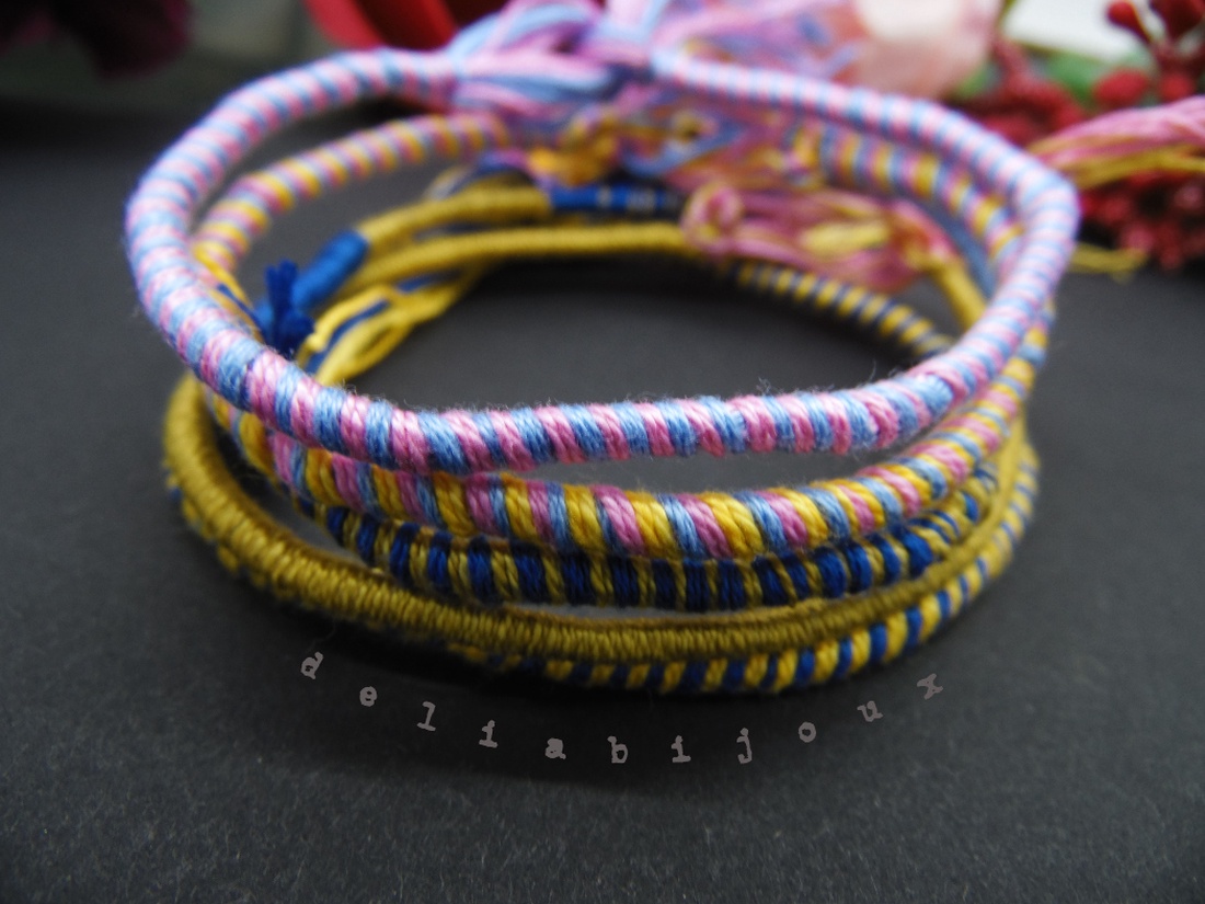 Set Brățări Prieteniei Handmade � 5 Brățări Colorate din Ață de Bumbac (cod671) - bijuterii - brățări - brățări împletite - Artynos.ro