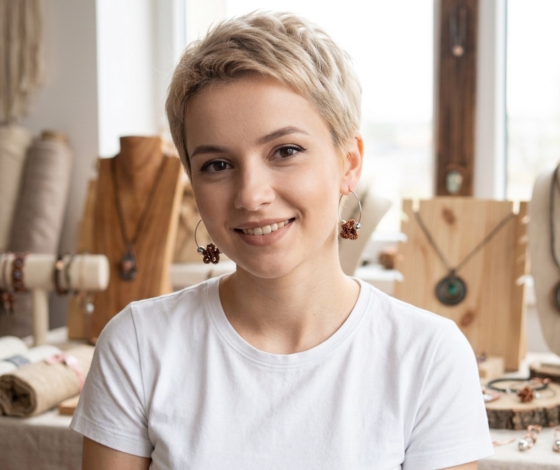 Cercei handmade tip hoop, eleganți și moderni, realizați manual din sârmă de cupru non-tarnish (cod1432) - bijuterii - cercei - cercei hoops - Artynos.ro