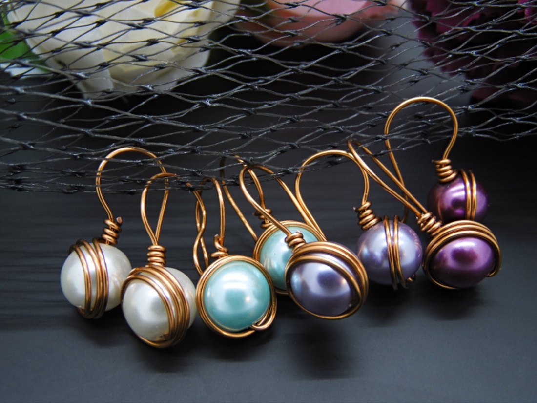 Cercei handmade unicat - perle de sticla (cod746) - bijuterii - cercei - cercei din perle - Artynos.ro