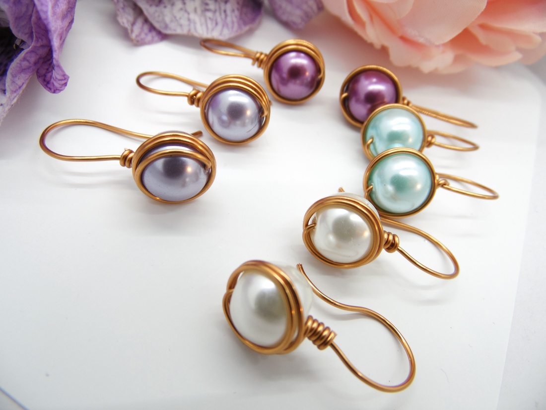 Cercei handmade unicat - perle de sticla (cod746) - bijuterii - cercei - cercei din perle - Artynos.ro