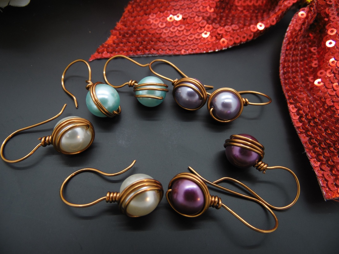 Cercei handmade unicat - perle de sticla (cod746) - bijuterii - cercei - cercei din perle - Artynos.ro
