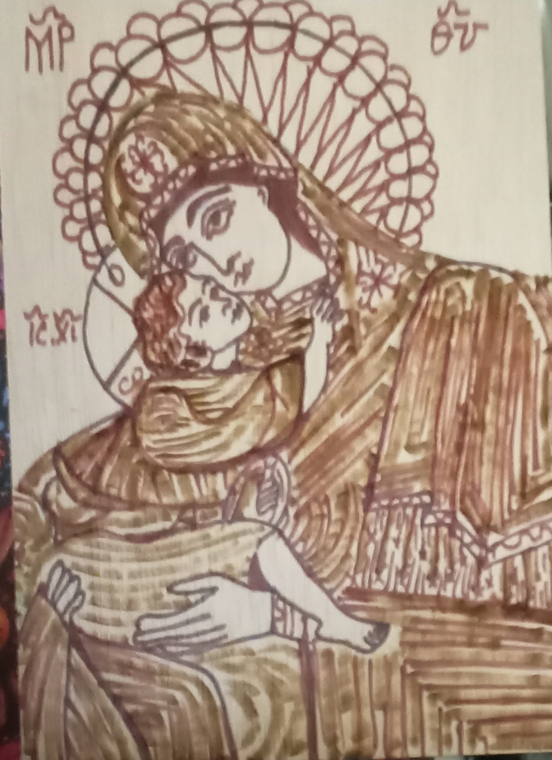 Icoane pirogravura pe lemn  - casă & stil de viață - accesorii religioase - icoane cu sfinți - Artynos.ro