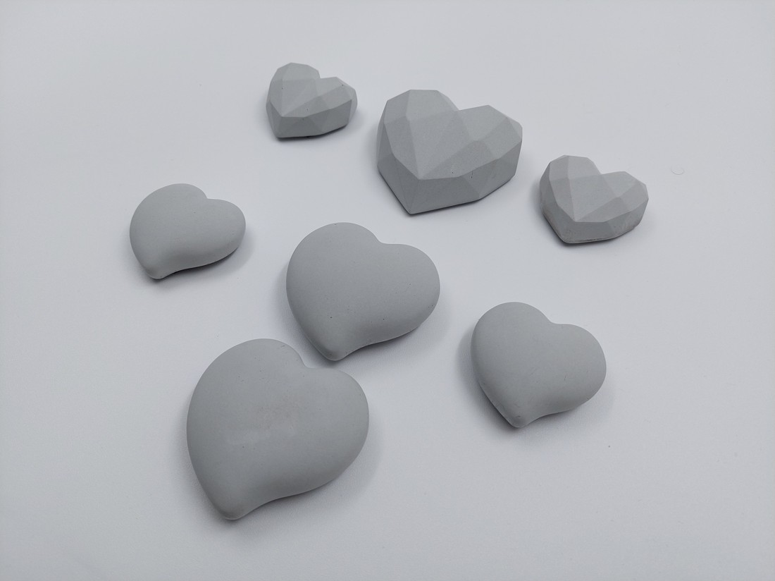 Beton Material cardiac colorat în gri, magnet de răcire -  - Artynos.ro
