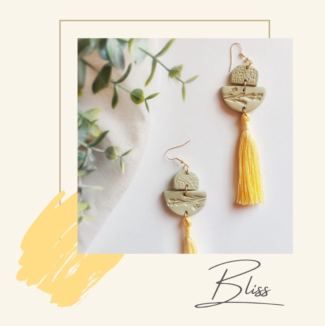 Cercei Bliss handmade din argilă cu ciucuri - bijuterii - cercei - cercei cu franjuri - Artynos.ro Cercei Bliss handmade din argilă cu ciucuri - bijuterii - cercei - cercei cu franjuri - Artynos.ro