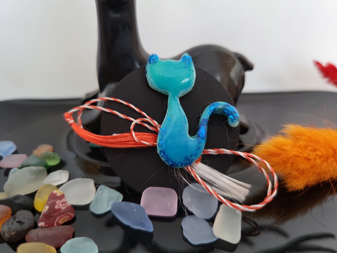 Martisor brosa pisica - bijuterii - mărțișor - Artynos.ro