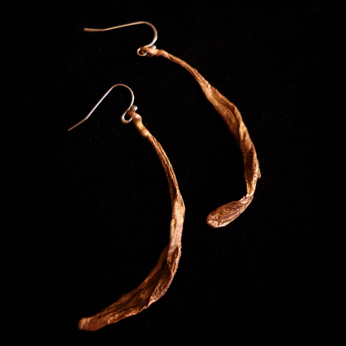 Cercei cupru Crin - bijuterii - cercei - cercei lungi - Artynos.ro