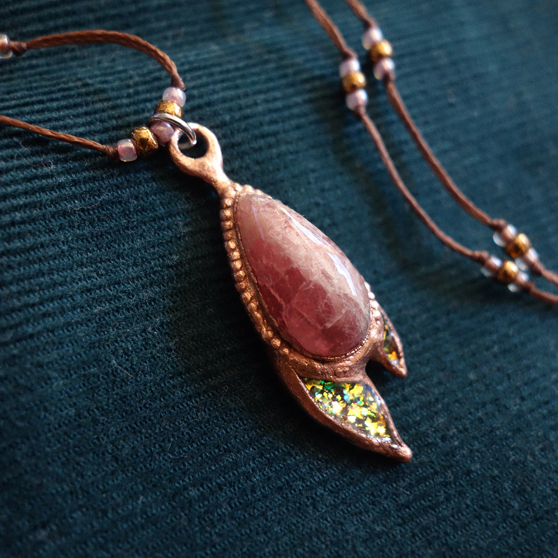 Colier Rodocrozit - bijuterii - coliere - coliere cu pandative - Artynos.ro