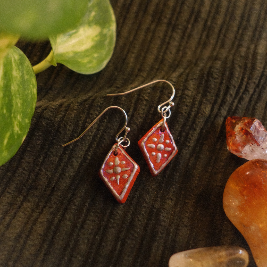 Cercei din lut - bijuterii - cercei - cercei lungi - Artynos.ro