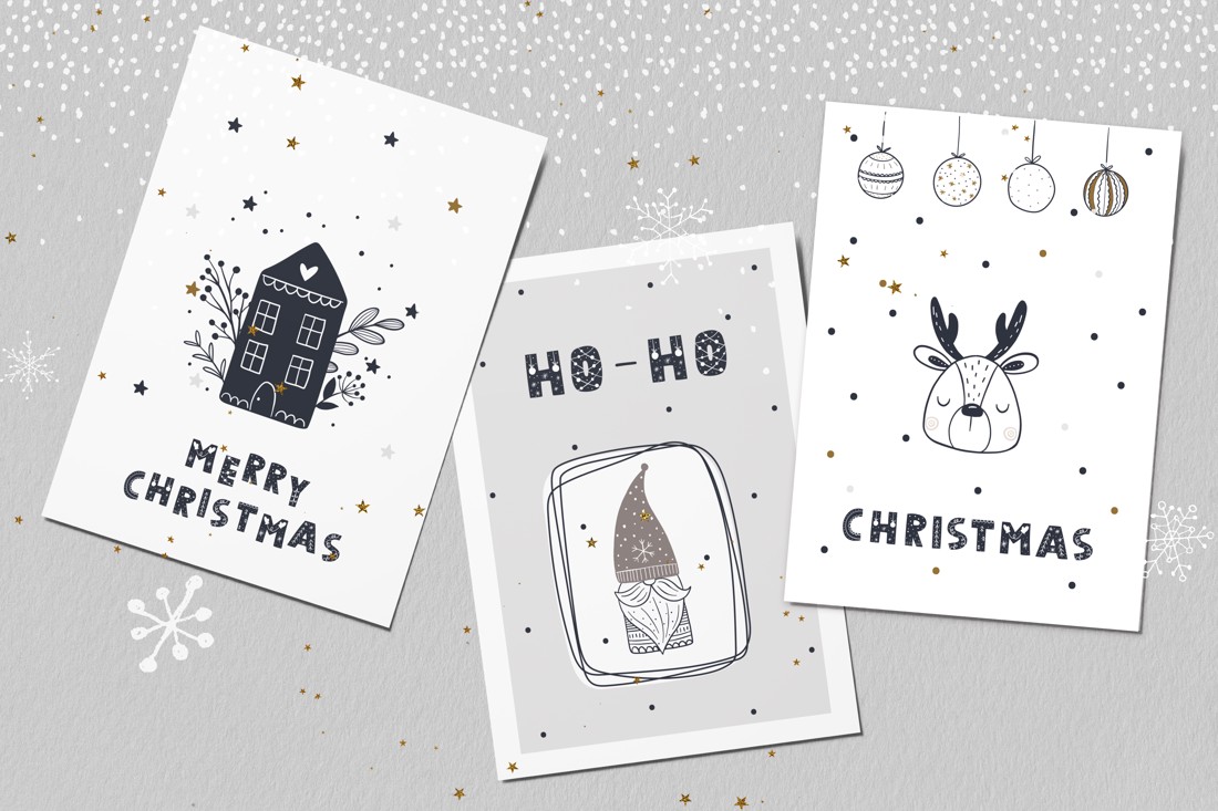 Hygge Crăciun carte poștală, felicitare, cadou set de 3 -  - Artynos.ro