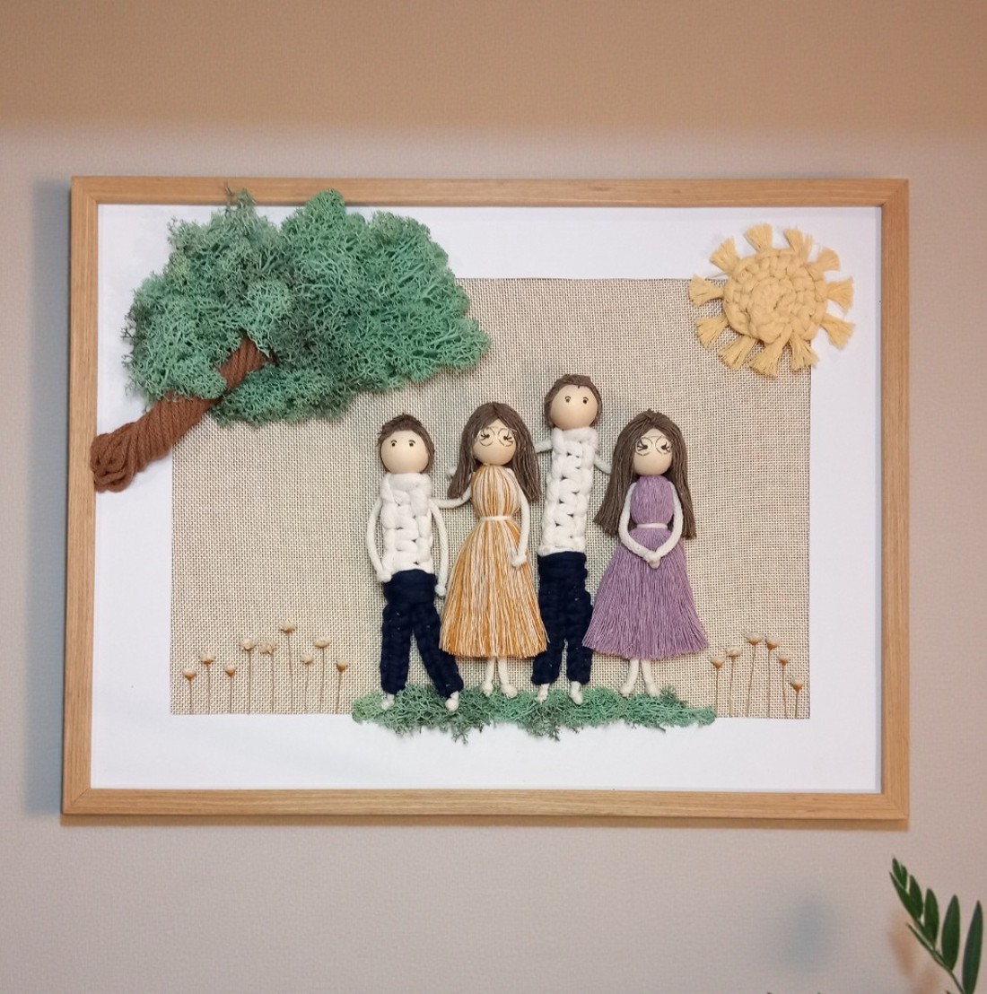 Tablou personalizabil din fire de macramé 3D cu licheni islandezi � un decor de perete unic, realizat manual, perfect ca cadou - casă & stil de viață - decorațiuni de casă - decorațiuni de pereți - decor de pereți, macrame - Artynos.ro