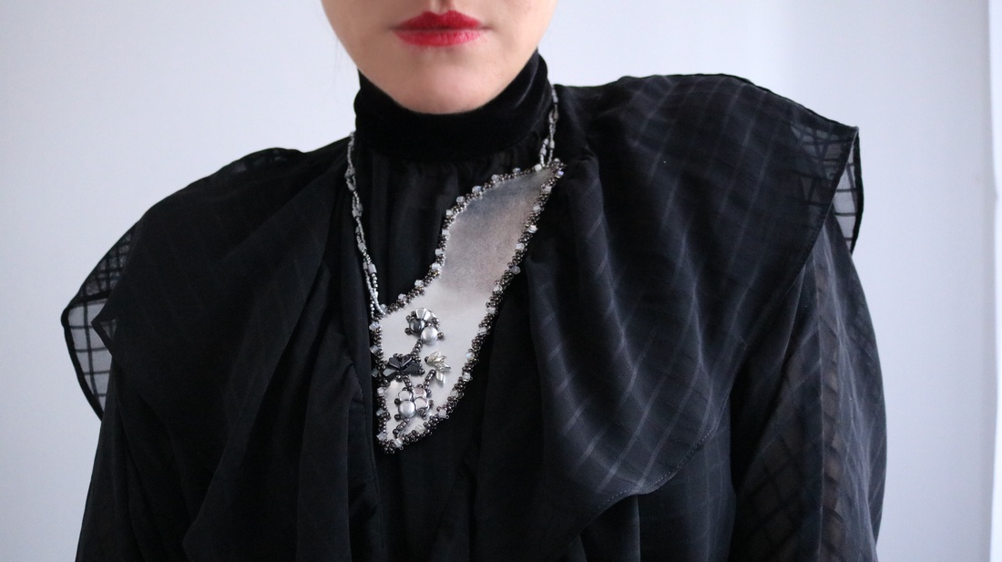 Colier statement argitiu  - bijuterii - coliere - coliere din mărgele - Artynos.ro