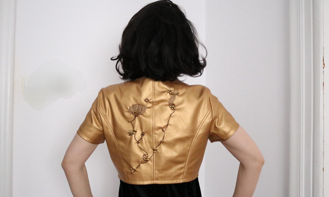 Jachetă aurie cu mărgele  - accessorii și unelte - mărgea, componente de bijuterii - mărgea de nisip - Artynos.ro