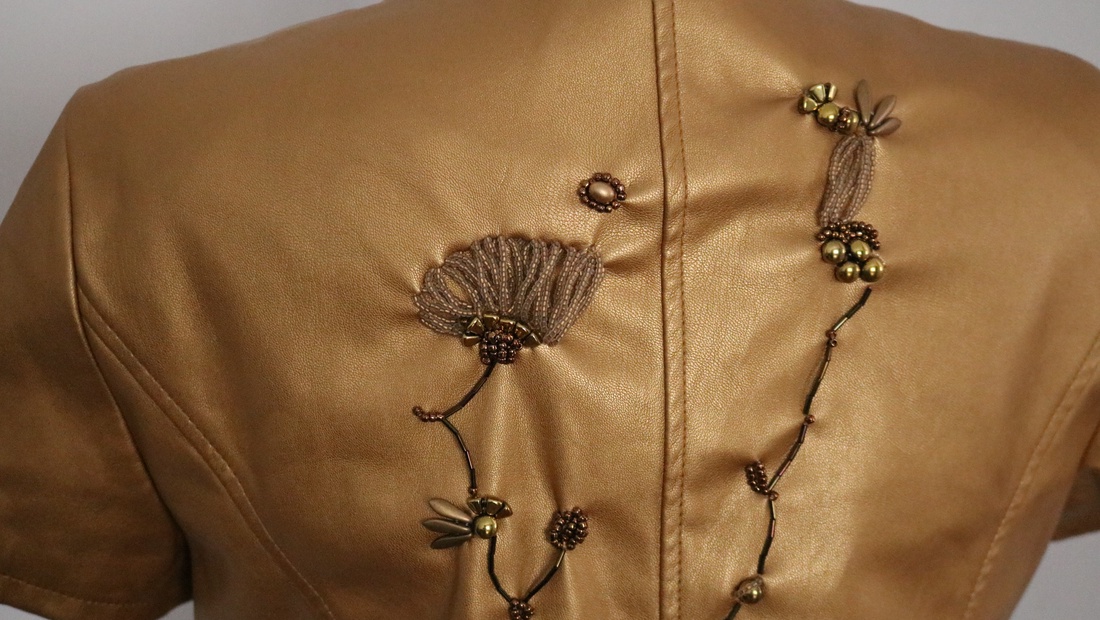 Jachetă aurie cu mărgele  - accessorii și unelte - mărgea, componente de bijuterii - mărgea de nisip - Artynos.ro