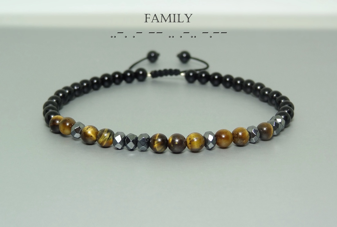 Bratara barbati/unisex cu mesaj in Codul Morse Family. - bijuterii - brățări - brățară cu mărgele - Artynos.ro Bratara barbati/unisex cu mesaj in Codul Morse Family. - bijuterii - brățări - brățară cu mărgele - Artynos.ro