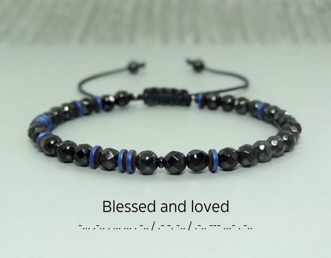 Bratara barbati/unisex - cod morse - onix si hematit / Bratari personalizate. - bijuterii - brățări - brățară cu mărgele - Artynos.ro Bratara barbati/unisex - cod morse - onix si hematit / Bratari personalizate. - bijuterii - brățări - brățară cu mărgele - Artynos.ro
