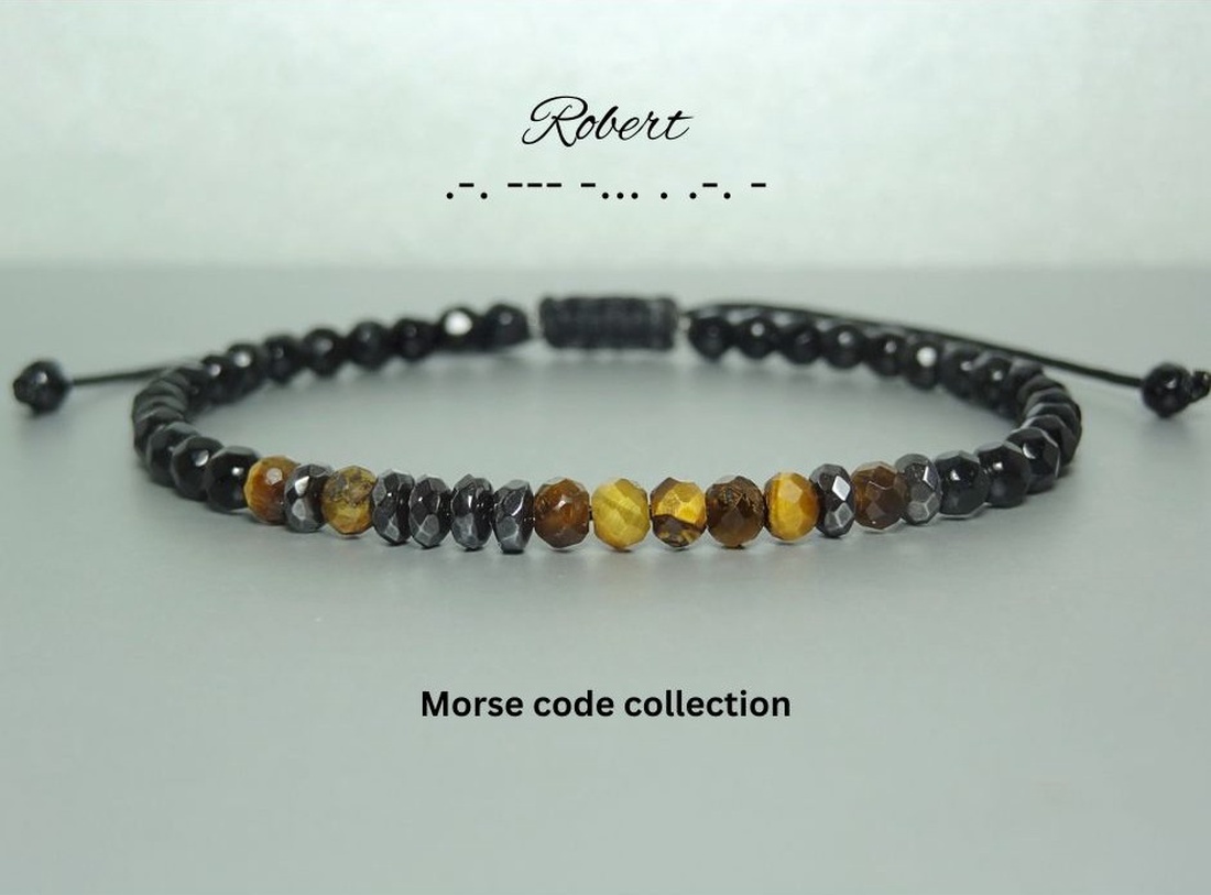 Bratara barbati/unisex cu mesaj in Codul Morse - bijuterii - brățări - brățară cu mărgele - Artynos.ro Bratara barbati/unisex cu mesaj in Codul Morse - bijuterii - brățări - brățară cu mărgele - Artynos.ro