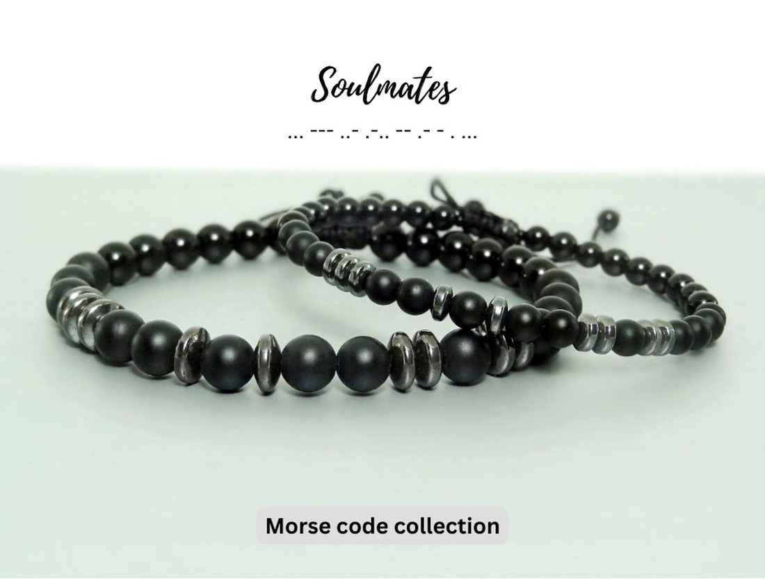 Set cuplu bratari Soulmates cod Morse - Bratari personalizate. - bijuterii - brățări - brățară cu mărgele - Artynos.ro Set cuplu bratari Soulmates cod Morse - Bratari personalizate. - bijuterii - brățări - brățară cu mărgele - Artynos.ro