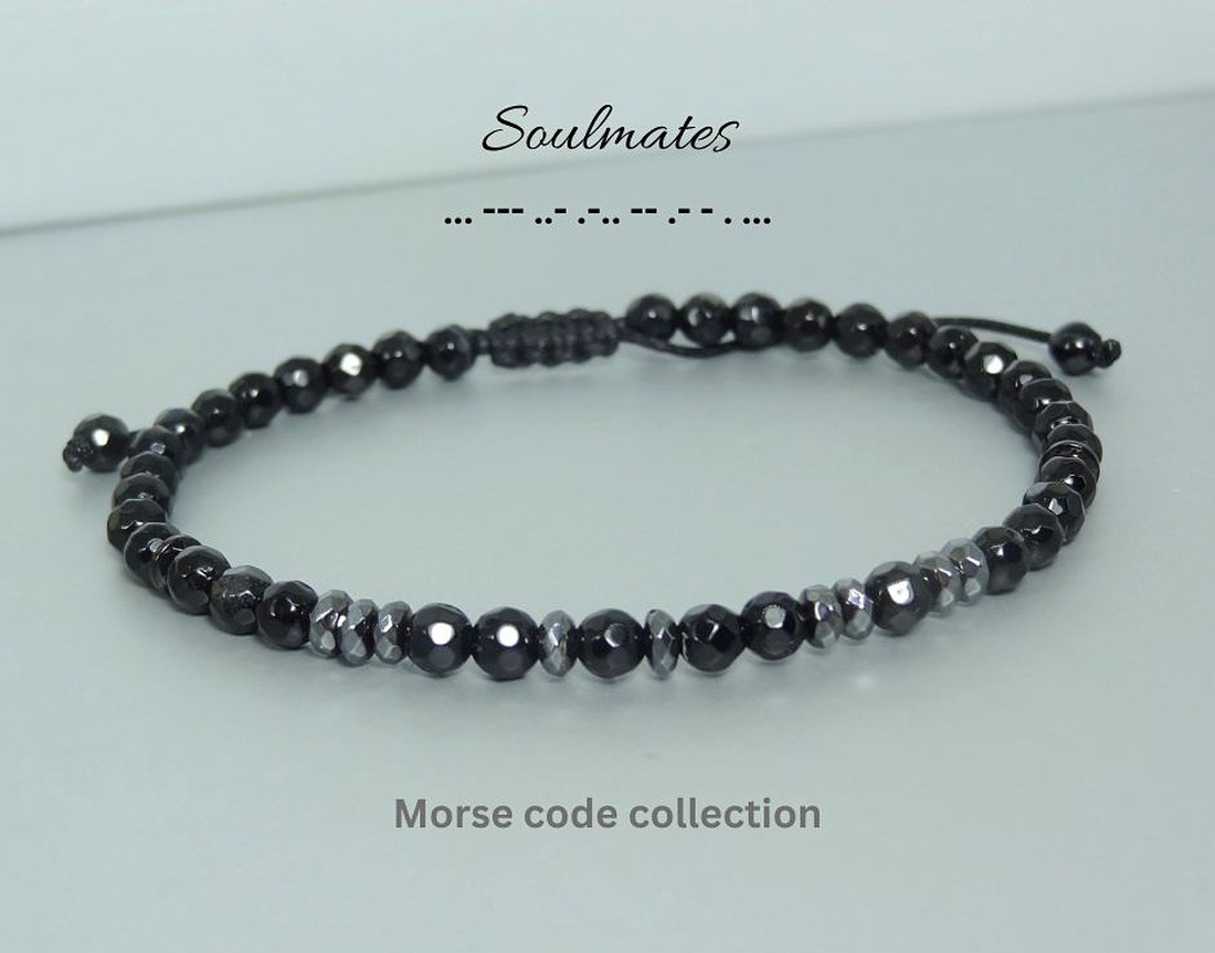 Bratara barbati/unisex - cod morse - onix si hematit / Bratari personalizate. - bijuterii - brățări - brățară cu mărgele - Artynos.ro Bratara barbati/unisex - cod morse - onix si hematit / Bratari personalizate. - bijuterii - brățări - brățară cu mărgele - Artynos.ro