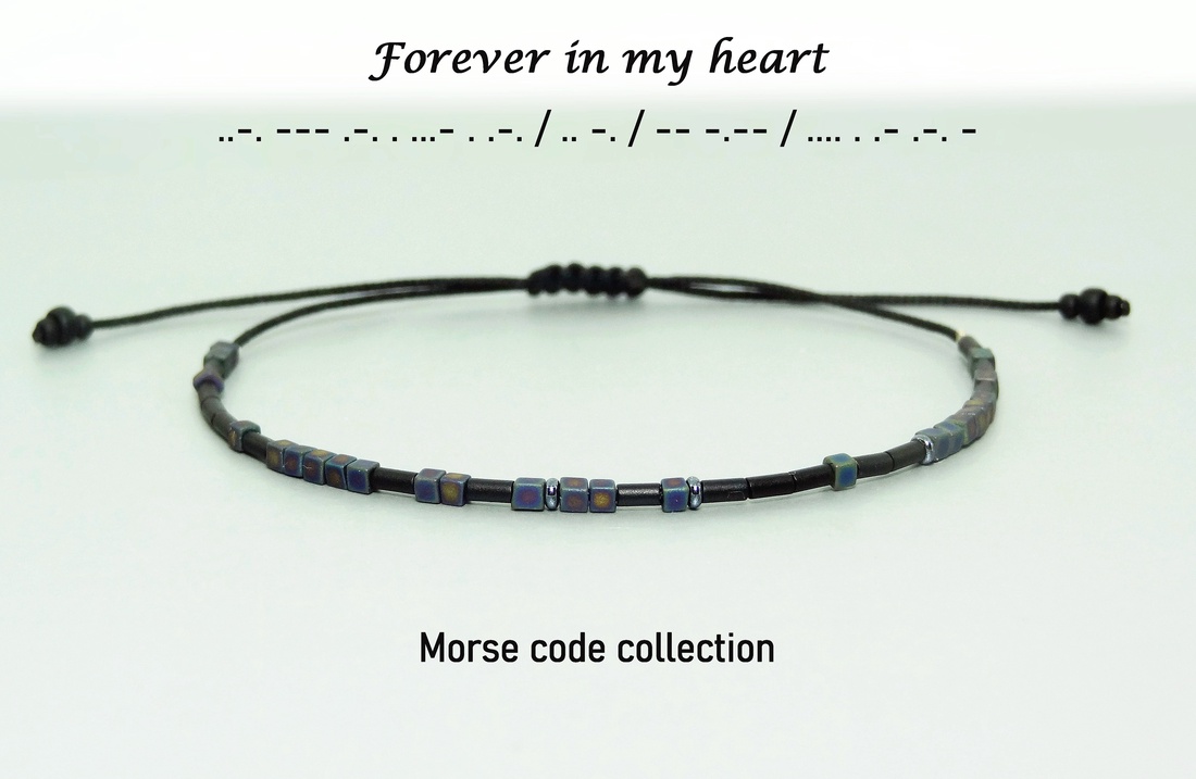 Bratara cod Morse: Forever in my heart. Bratari personalizate - bijuterii - brățări - brățară cu mărgele - Artynos.ro Bratara cod Morse: Forever in my heart. Bratari personalizate - bijuterii - brățări - brățară cu mărgele - Artynos.ro