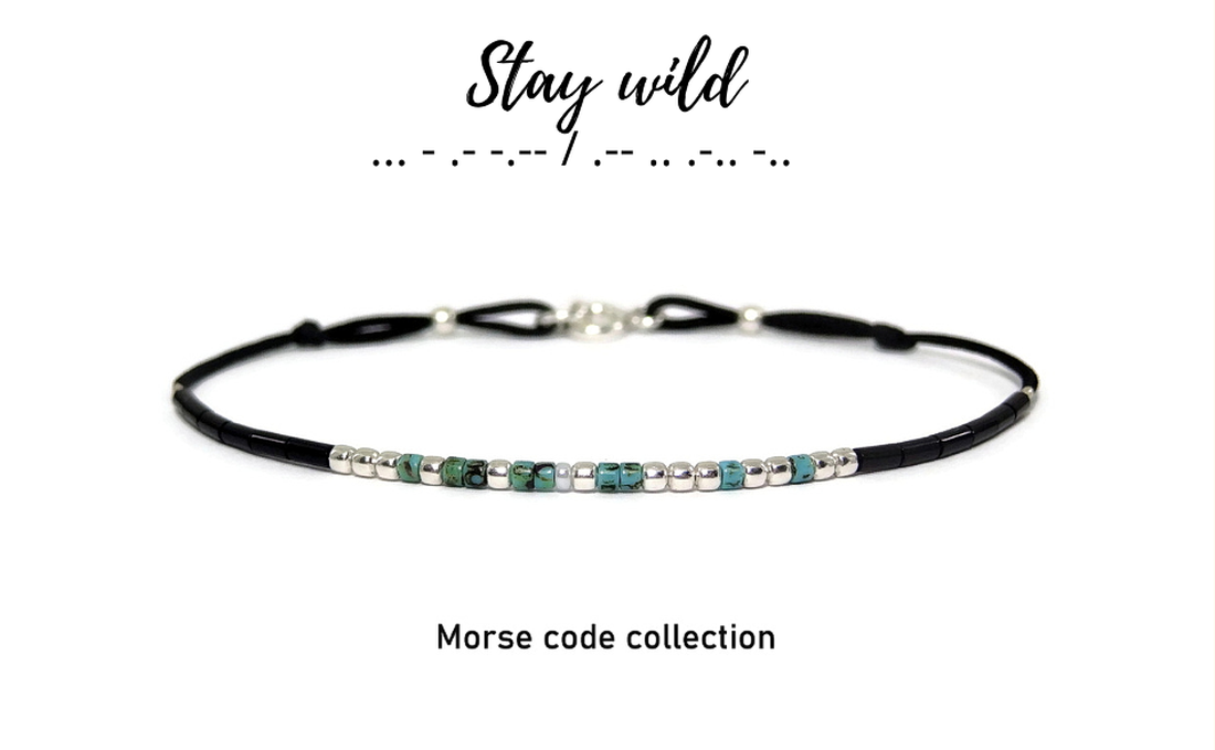 Bratara cod morse Stay Wild / Bratari personalizate. - bijuterii - brățări - brățară cu mărgele - Artynos.ro Bratara cod morse Stay Wild / Bratari personalizate. - bijuterii - brățări - brățară cu mărgele - Artynos.ro