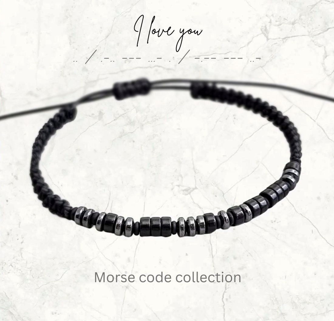 Bratara cod morse barbati/unisex cu mesaj in cod morse din onix si hematit. Bratari personalizate. - bijuterii - brățări - brățară cu mărgele - Artynos.ro Bratara cod morse barbati/unisex cu mesaj in cod morse din onix si hematit. Bratari personalizate. - bijuterii - brățări - brățară cu mărgele - Artynos.ro