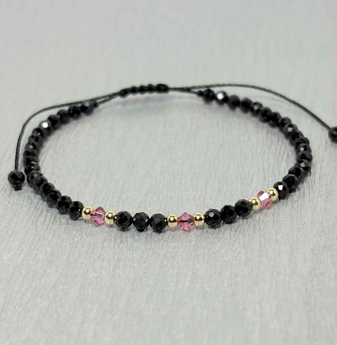 Bratara din turmalina, aur filat 14K si cristale Preciosa - bijuterii - brățări - brățări din pietre semiprețioase - Artynos.ro