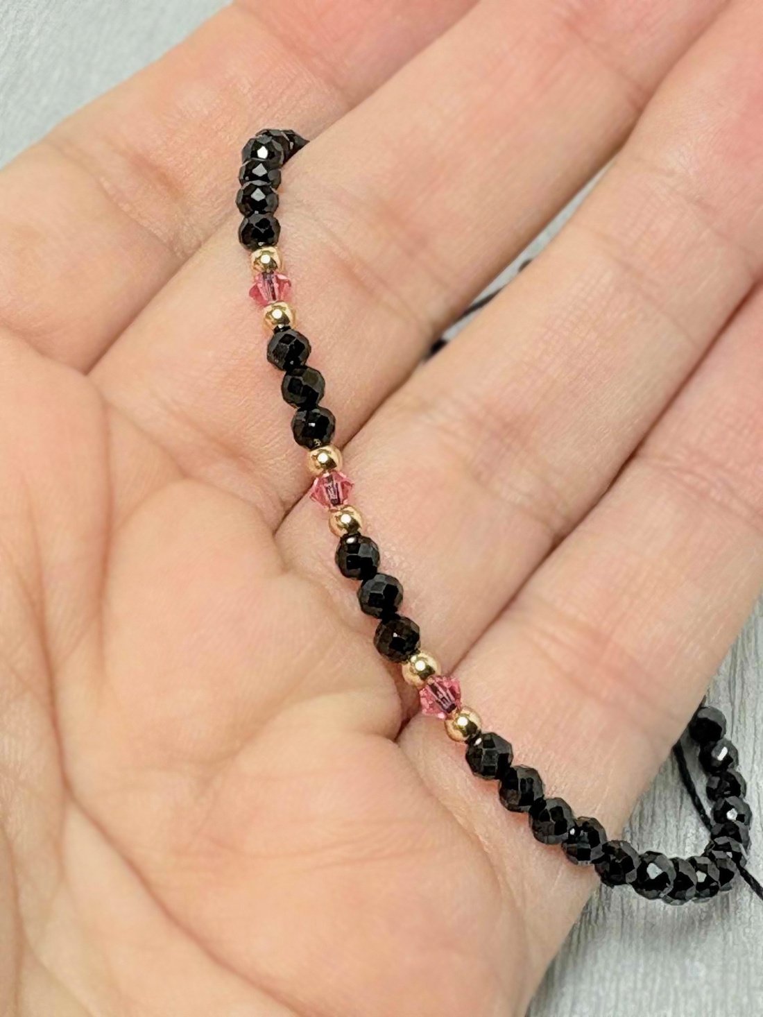 Bratara din turmalina, aur filat 14K si cristale Preciosa - bijuterii - brățări - brățări din pietre semiprețioase - Artynos.ro