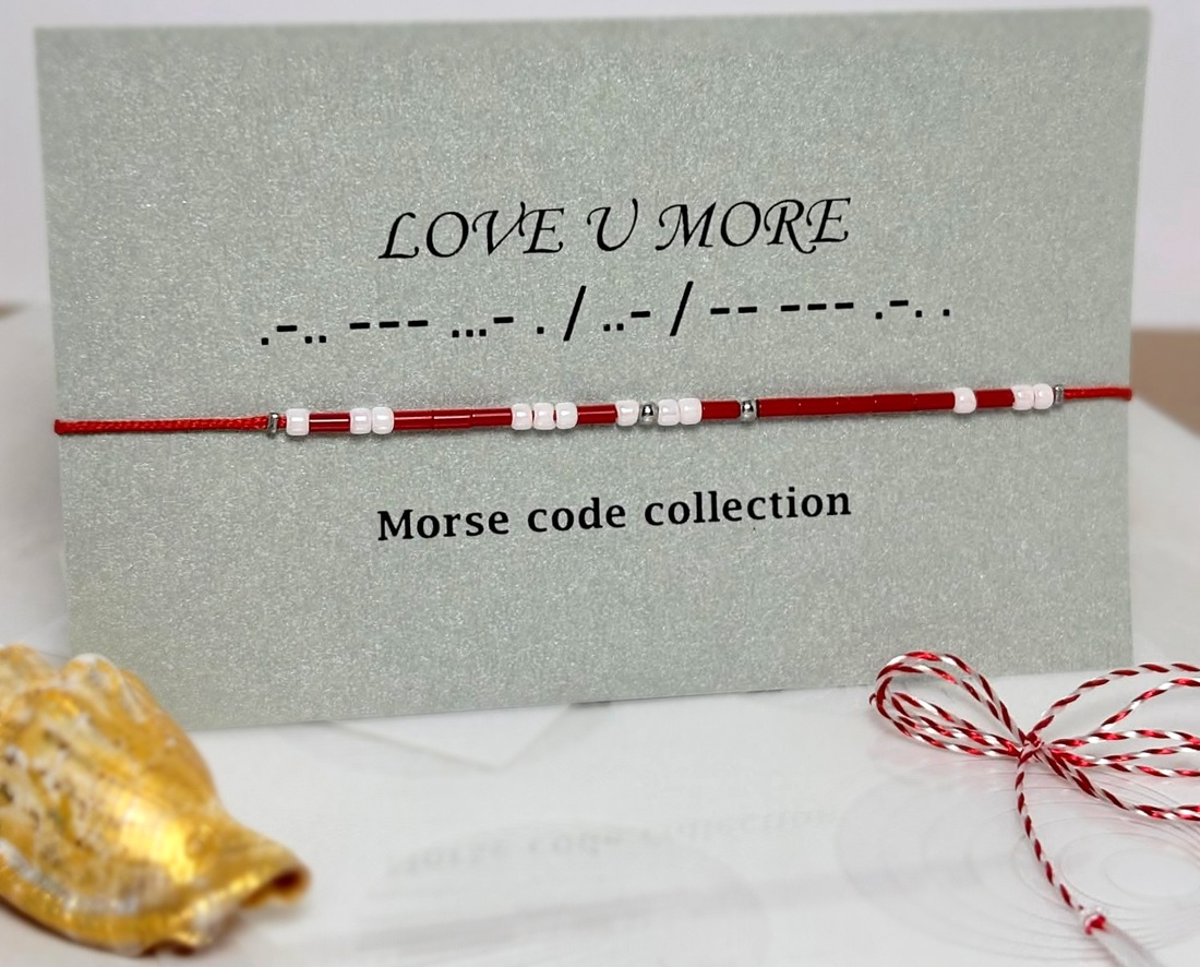 Bratara martisor cu mesaj in Codul Morse - bijuterii - mărțișor - Artynos.ro