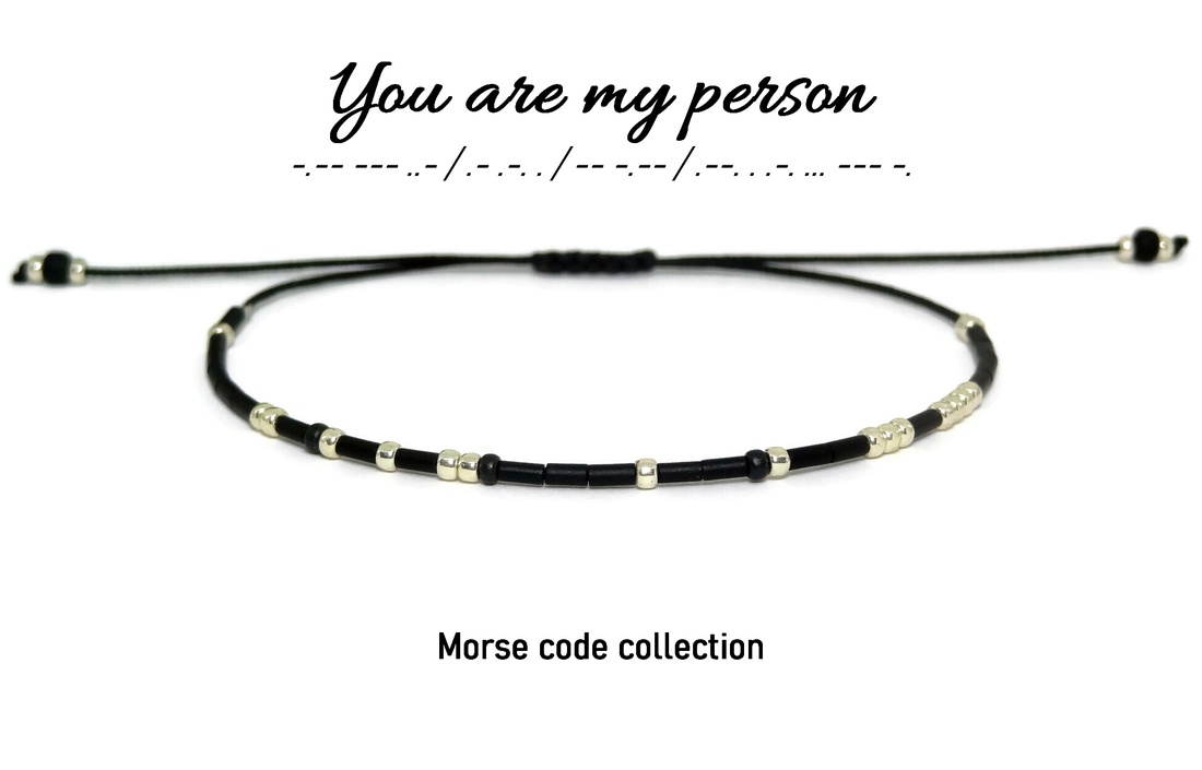 Bratara cu mesaj in cod Morse. Bratara personalizata - bijuterii - brățări - brățări din mărgele - Artynos.ro