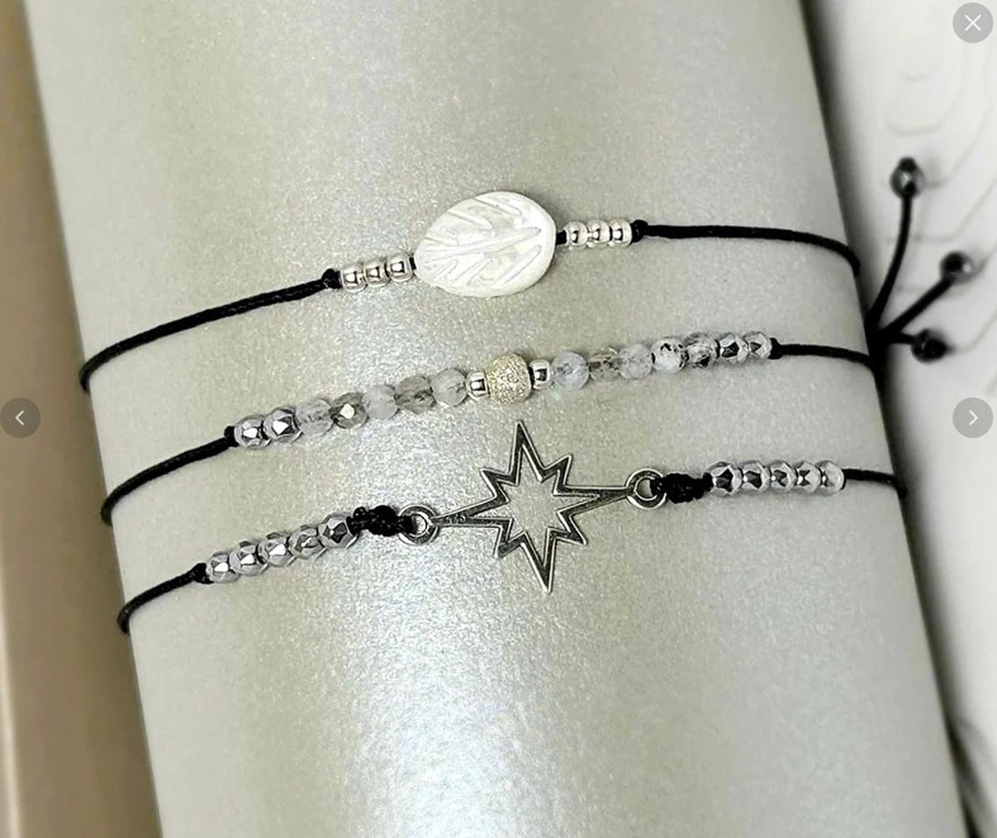 Set 3 bratari din pietre semipretioase si sidef - Celestial Trio - bijuterii - brățări - brățări din pietre semiprețioase - Artynos.ro