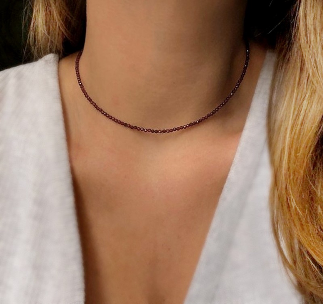 Colier granat - Garnet Essence - bijuterii - coliere - coliere din mărgele - Artynos.ro