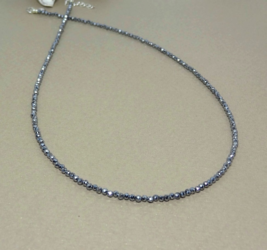 Set coliere terahertz si turmalina neagra - Metallic Eclipse - bijuterii - coliere - coliere din mărgele - Artynos.ro