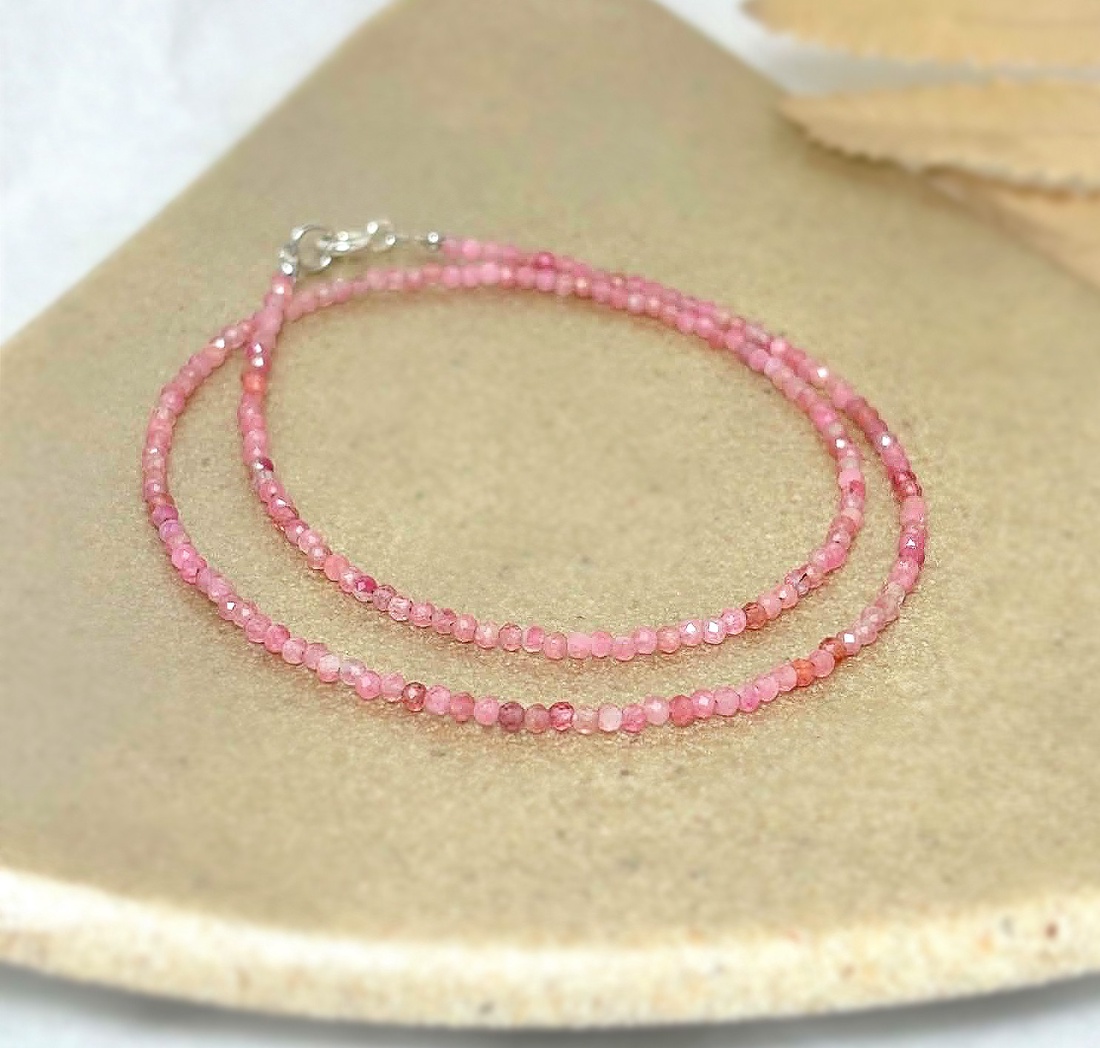 Colier turmalina roz - Pink Serenity - bijuterii - coliere - coliere din mărgele - Artynos.ro