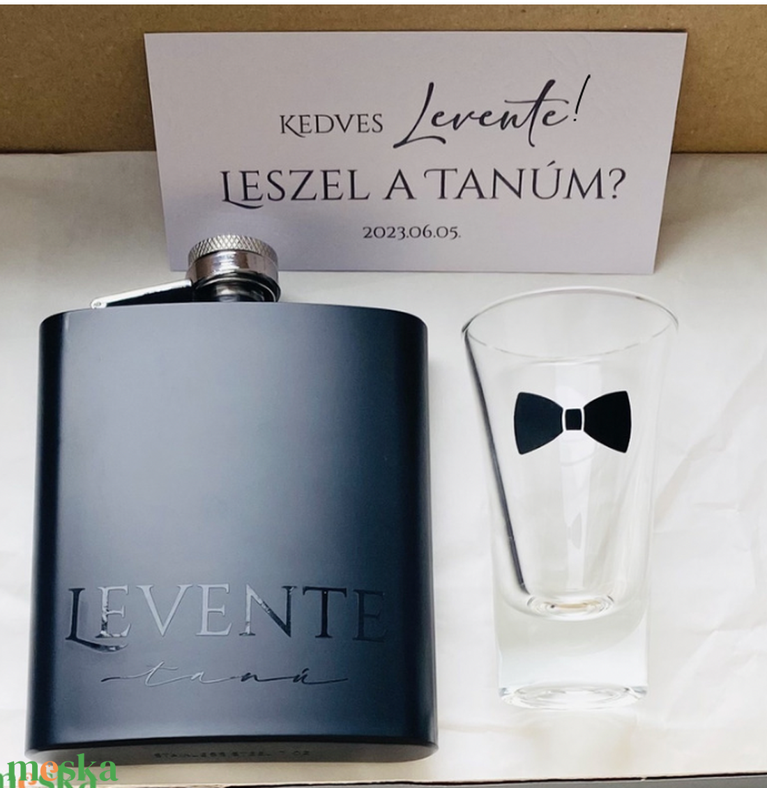 Pachet pentru solicitare martor bărbat - accesorii nuntă - amintiri și cadouri de nuntă - cadou nuntă - pahar de nuntă, set de sticlă - Artynos.ro