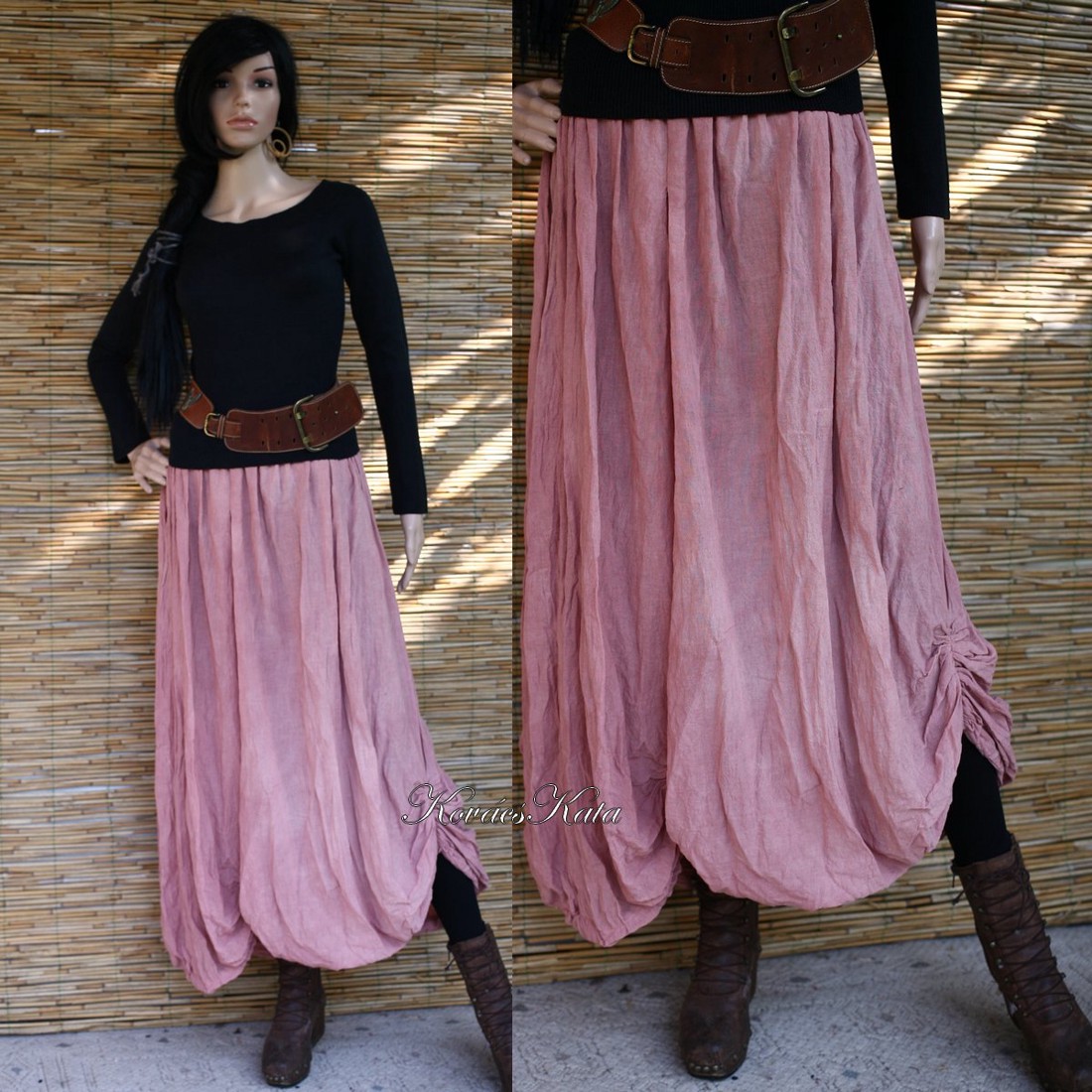 RACHEL - fustă lagenlook din in IN COLOUR! - îmbrăcăminte și modă - haine damă - fustă damă - Artynos.ro