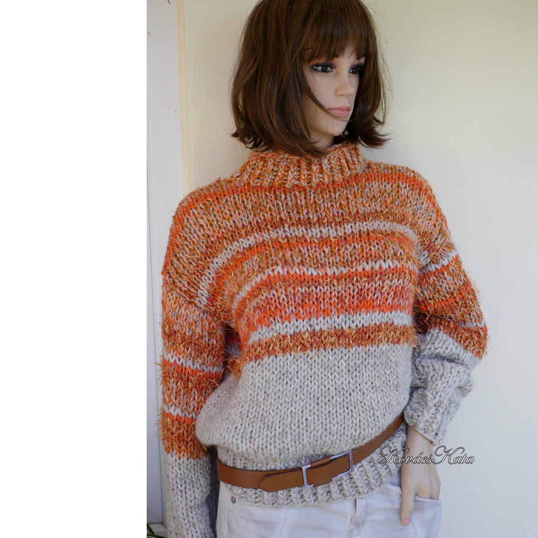 HILDA ALPAKA - pulover foarte gros tricotat manual la modă - îmbrăcăminte și modă - haine damă - hanorace, cardigane - Artynos.ro