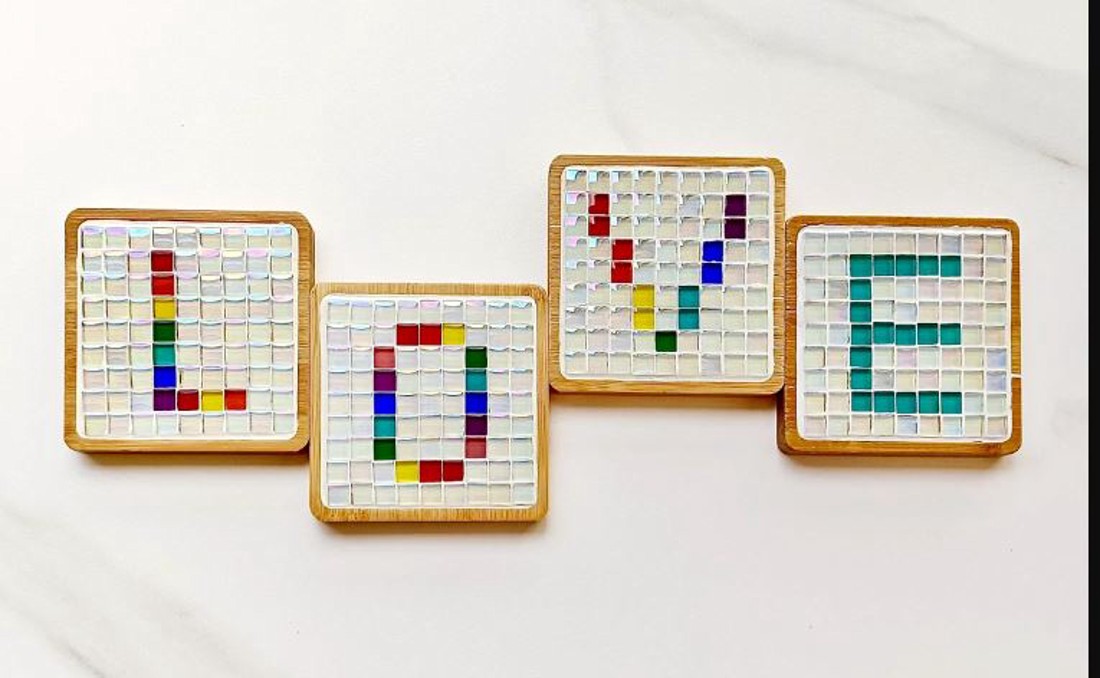 Kit mozaic pentru începători - suporturi de pahare - diy - pregătește-ți singur - pachete diy, kituri - Artynos.ro