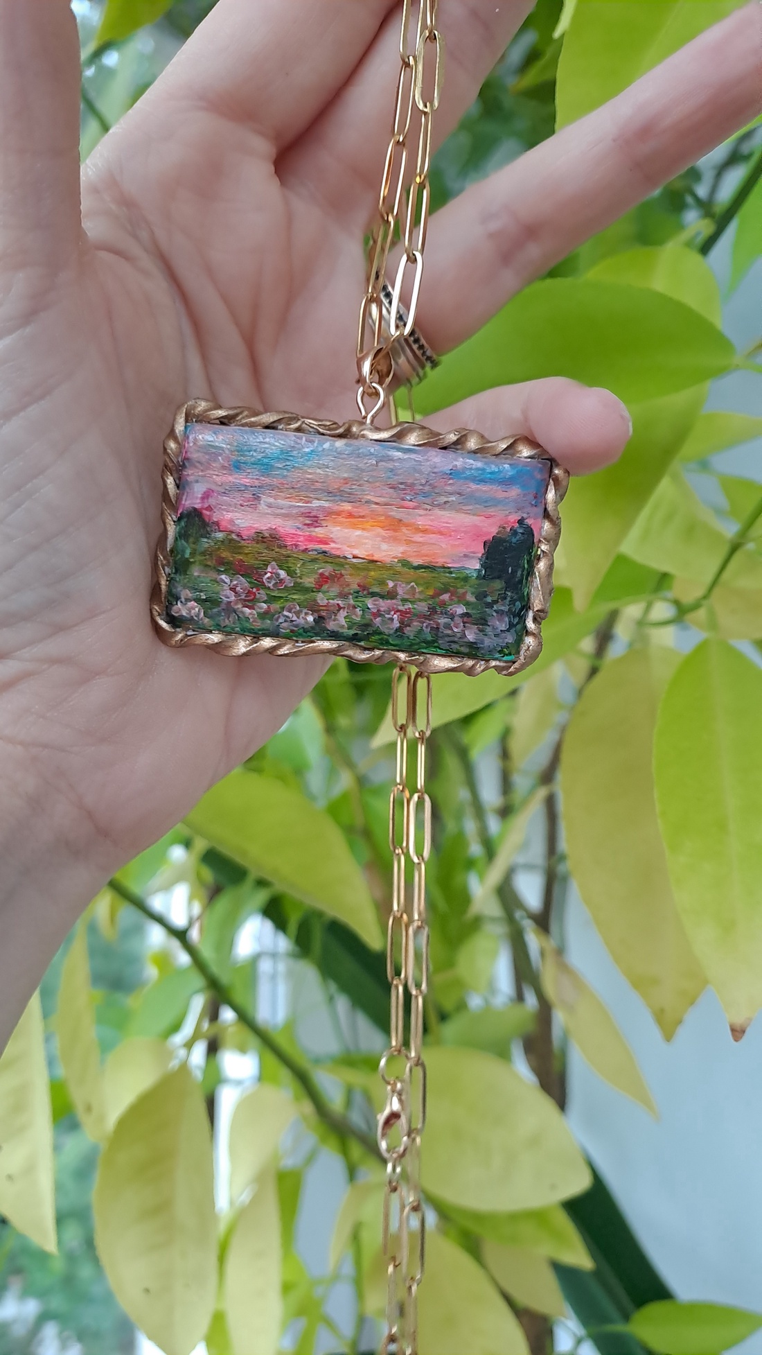 Colier cu pandantiv apus de soare - bijuterii - coliere - pandative - Artynos.ro