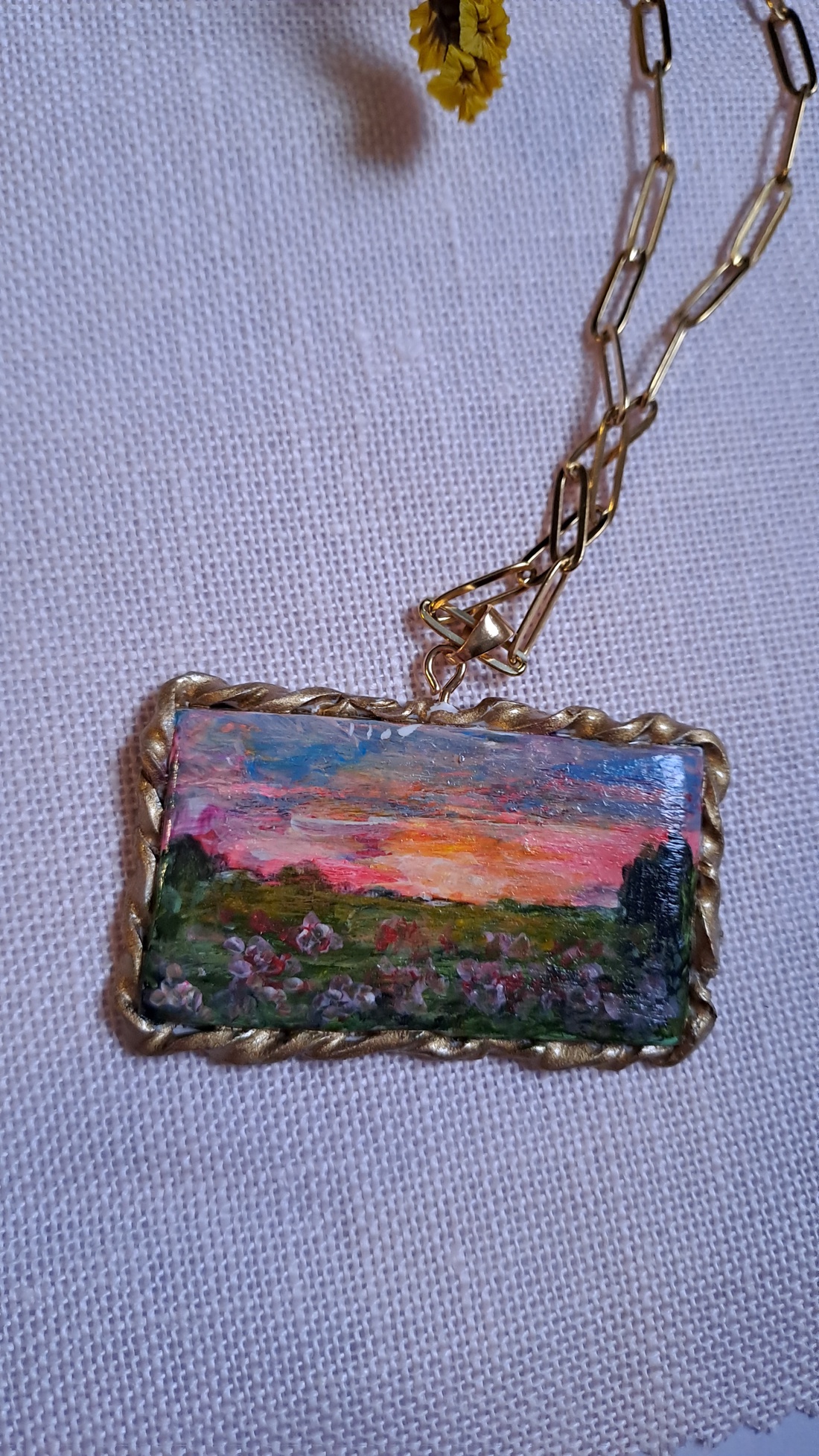 Colier cu pandantiv apus de soare - bijuterii - coliere - pandative - Artynos.ro