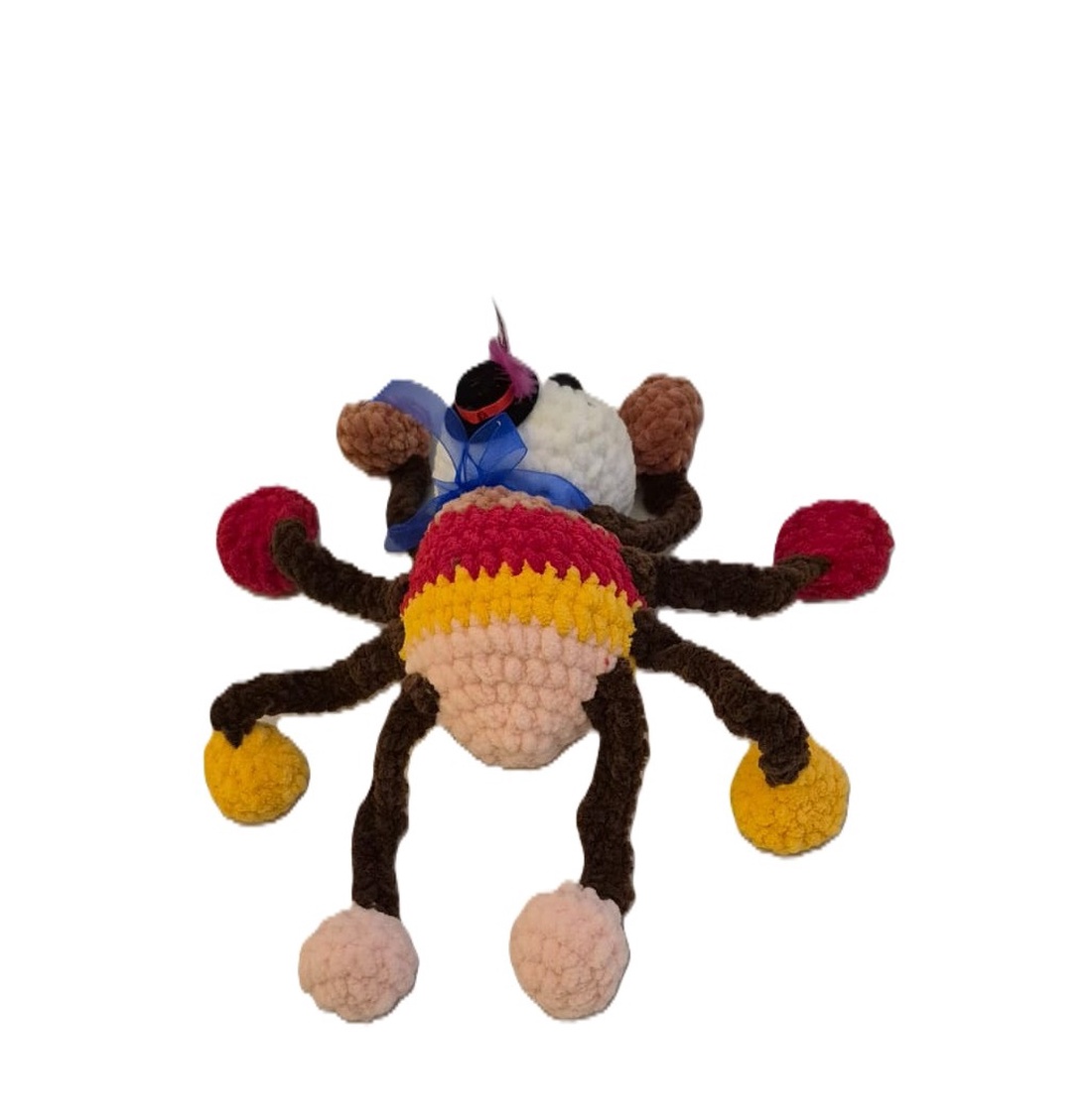 Jucarie paianjen colorat - jucării și echipamente pentru copii - plușuri - păpușă croșetată, păpușă de pluș - Artynos.ro