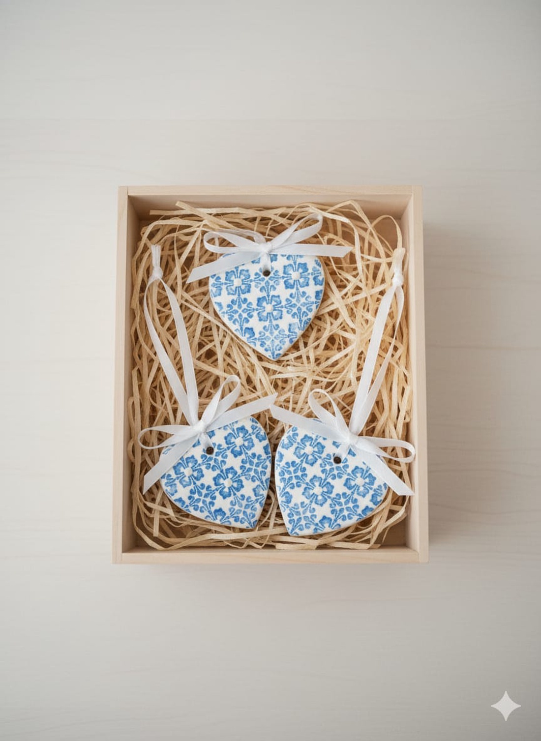 Set 3 decorațiuni pentru brad- inimă - crăciun - decorațiuni de crăciun de casă - figurine pentru pomul de crăciun - Artynos.ro