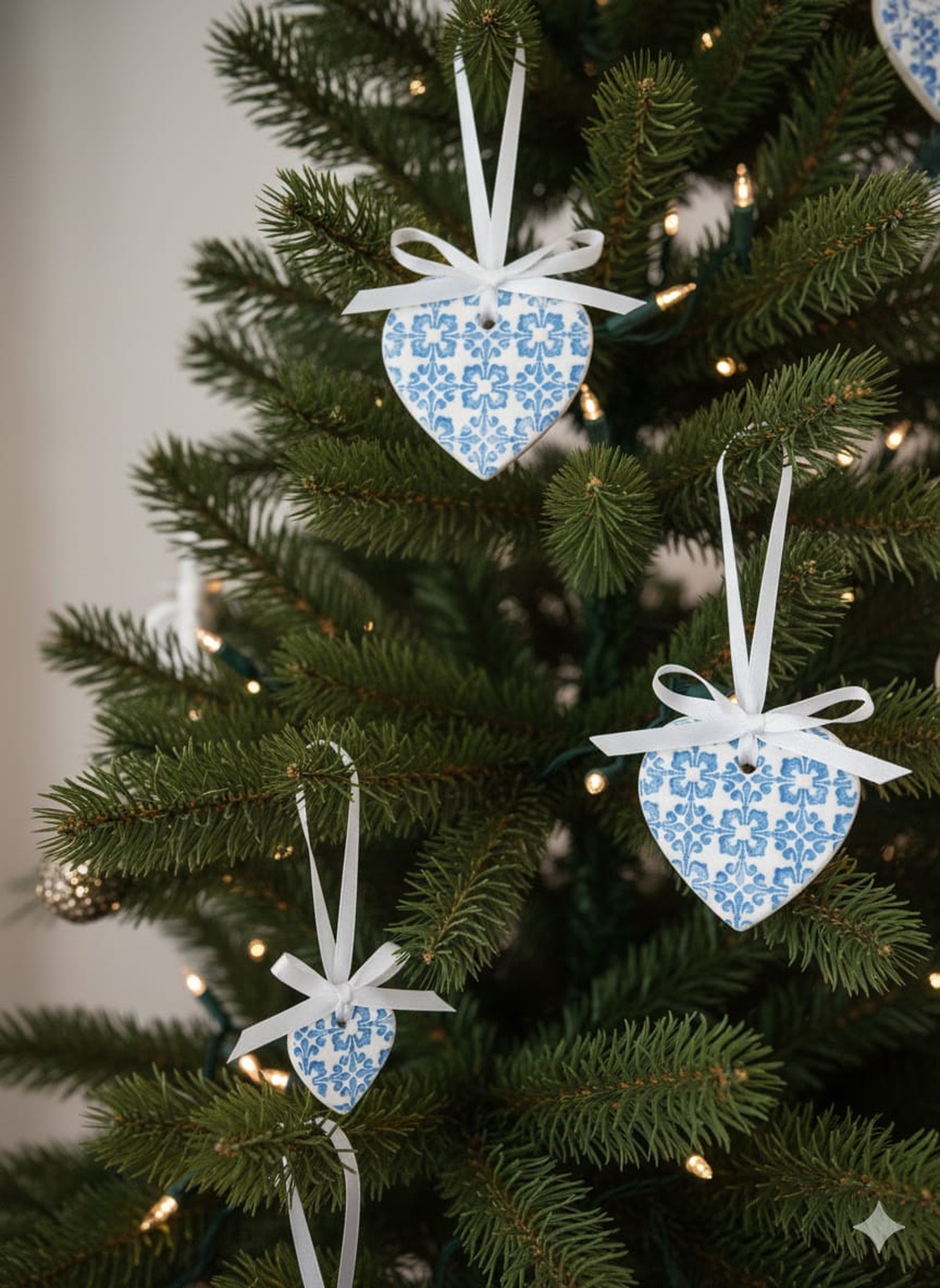 Set 3 decorațiuni pentru brad- inimă - crăciun - decorațiuni de crăciun de casă - figurine pentru pomul de crăciun - Artynos.ro